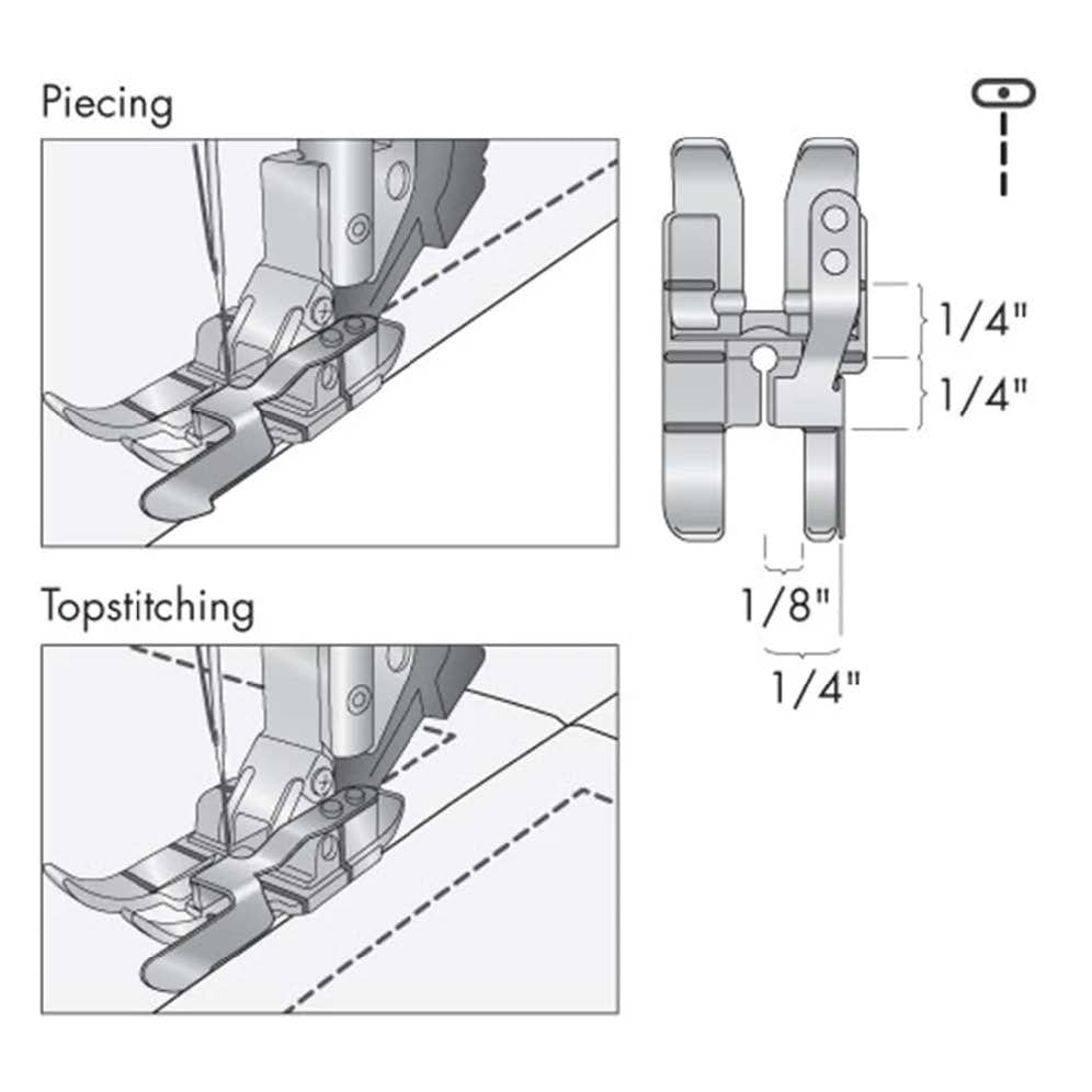 PFAFF 1/4 Inch Right Guide Foot for IDT System