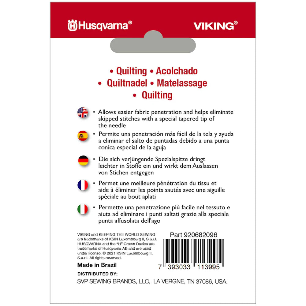 Husqvaran Viking Quilting Needles Size 90/14 5-Pack