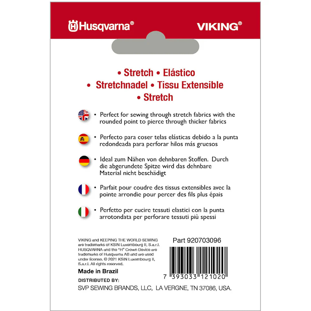 Husqvarna Viking Stretch Needles Sizes 80/12 5-Pack