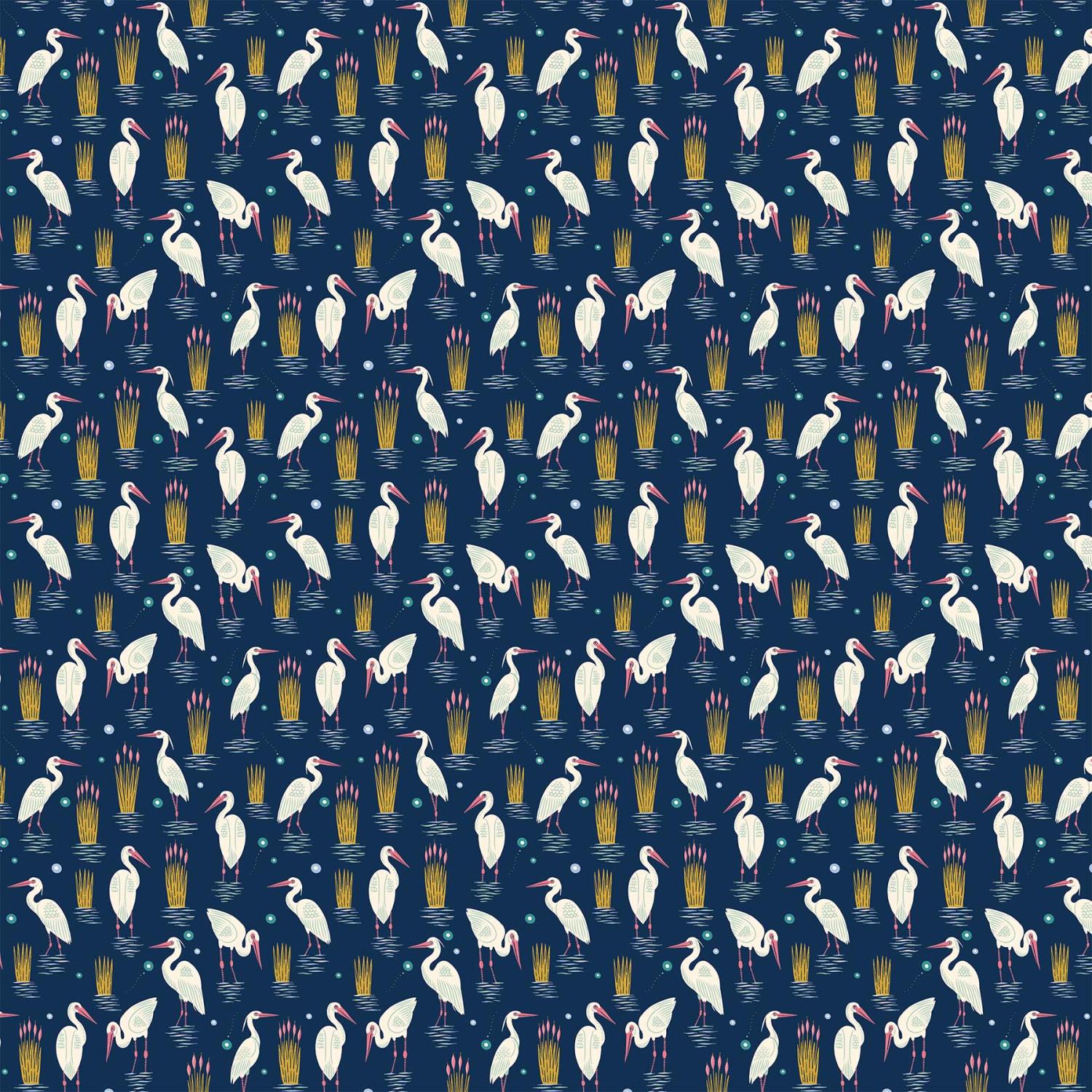 Pond Tales Birds Navy Multi 90600-49