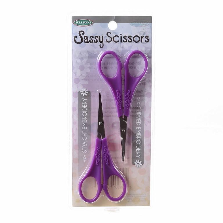 SASSY SCISSOR EMBROIDERY 2 PK