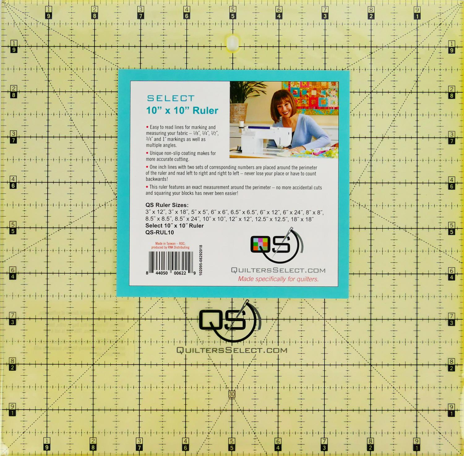 QS 10" X 10" NON-SLIP RULER