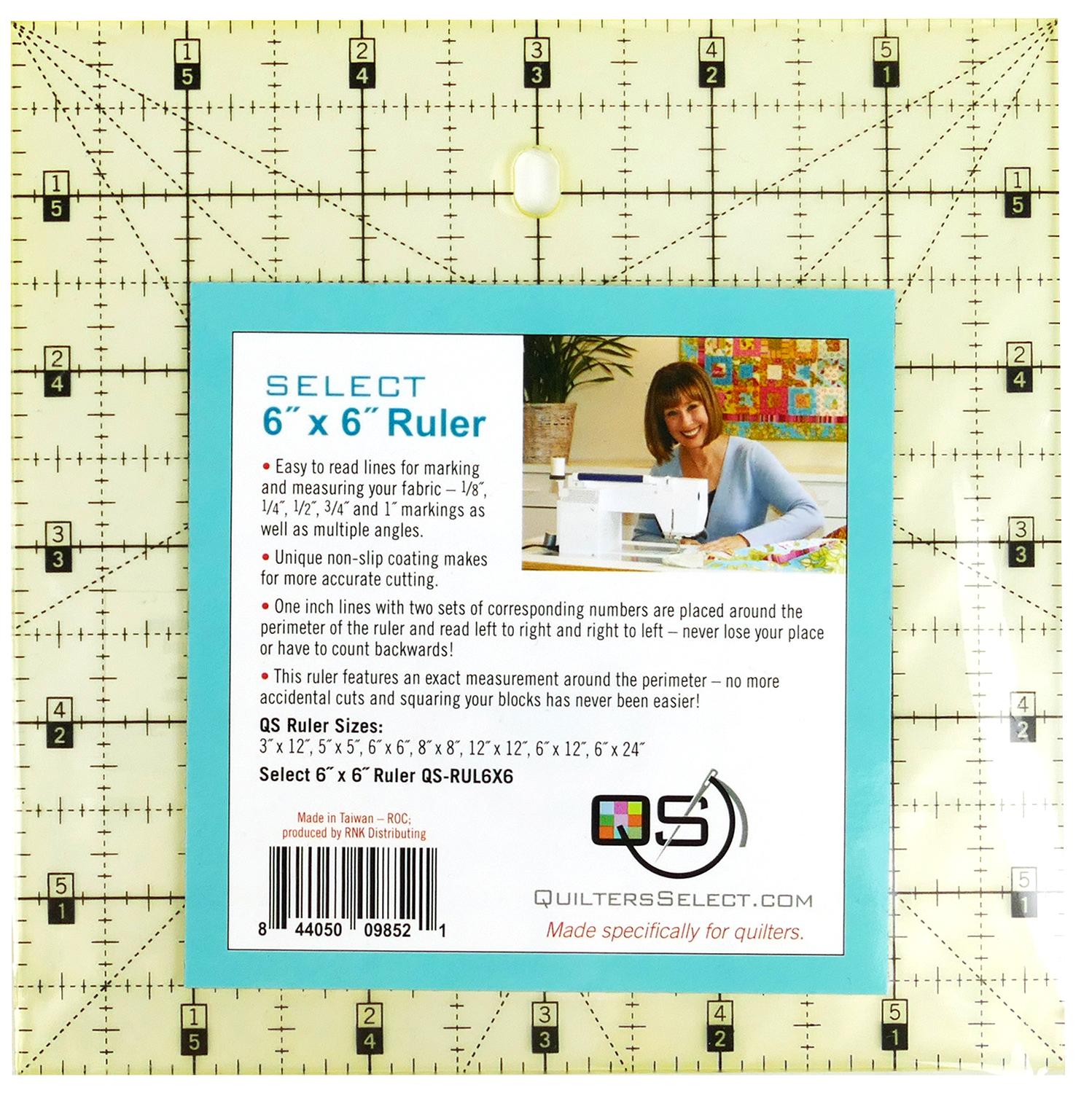 QS 6" X 6" NON-SLIP RULER